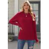 imageZeagoo Womens Sweaters Loose Knit Side Button 2025 Fall Fashion Trendy Casual Pullover Tops ClothesRed