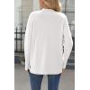 imageZeagoo Womens Sweaters Loose Knit Side Button 2025 Fall Fashion Trendy Casual Pullover Tops ClothesWhite