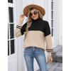 imageZeagoo Womens Turtleneck Sweater 2025 Fall Winter Chunky Knit Sweaters Casual Side Slit Pullover Jumper TopApricot Black Stripe