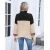 imageZeagoo Womens Turtleneck Sweater 2025 Fall Winter Chunky Knit Sweaters Casual Side Slit Pullover Jumper TopApricot Black Stripe