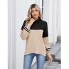 imageZeagoo Womens Turtleneck Sweater 2025 Fall Winter Chunky Knit Sweaters Casual Side Slit Pullover Jumper TopApricot Black Stripe