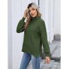 imageZeagoo Womens Turtleneck Sweater 2025 Fall Winter Chunky Knit Sweaters Casual Side Slit Pullover Jumper TopArmy Green