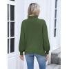 imageZeagoo Womens Turtleneck Sweater 2025 Fall Winter Chunky Knit Sweaters Casual Side Slit Pullover Jumper TopArmy Green