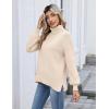 imageZeagoo Womens Turtleneck Sweater 2025 Fall Winter Chunky Knit Sweaters Casual Side Slit Pullover Jumper TopBeige