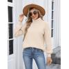imageZeagoo Womens Turtleneck Sweater 2025 Fall Winter Chunky Knit Sweaters Casual Side Slit Pullover Jumper TopBeige
