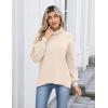 imageZeagoo Womens Turtleneck Sweater 2025 Fall Winter Chunky Knit Sweaters Casual Side Slit Pullover Jumper TopBeige