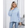 imageZeagoo Womens Turtleneck Sweater 2025 Fall Winter Chunky Knit Sweaters Casual Side Slit Pullover Jumper TopBlue