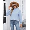 imageZeagoo Womens Turtleneck Sweater 2025 Fall Winter Chunky Knit Sweaters Casual Side Slit Pullover Jumper TopBlue