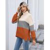 imageZeagoo Womens Turtleneck Sweater 2025 Fall Winter Chunky Knit Sweaters Casual Side Slit Pullover Jumper TopColorblock 278