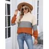 imageZeagoo Womens Turtleneck Sweater 2025 Fall Winter Chunky Knit Sweaters Casual Side Slit Pullover Jumper TopColorblock 278