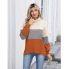imageZeagoo Womens Turtleneck Sweater 2025 Fall Winter Chunky Knit Sweaters Casual Side Slit Pullover Jumper TopColorblock 278