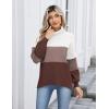 imageZeagoo Womens Turtleneck Sweater 2025 Fall Winter Chunky Knit Sweaters Casual Side Slit Pullover Jumper TopColorblock 284