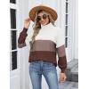 imageZeagoo Womens Turtleneck Sweater 2025 Fall Winter Chunky Knit Sweaters Casual Side Slit Pullover Jumper TopColorblock 284