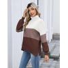 imageZeagoo Womens Turtleneck Sweater 2025 Fall Winter Chunky Knit Sweaters Casual Side Slit Pullover Jumper TopColorblock 284