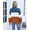 imageZeagoo Womens Turtleneck Sweater 2025 Fall Winter Chunky Knit Sweaters Casual Side Slit Pullover Jumper TopColorblock 458