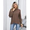 imageZeagoo Womens Turtleneck Sweater 2025 Fall Winter Chunky Knit Sweaters Casual Side Slit Pullover Jumper TopNutmeg