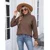 imageZeagoo Womens Turtleneck Sweater 2025 Fall Winter Chunky Knit Sweaters Casual Side Slit Pullover Jumper TopNutmeg