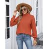 imageZeagoo Womens Turtleneck Sweater 2025 Fall Winter Chunky Knit Sweaters Casual Side Slit Pullover Jumper TopOrange