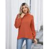 imageZeagoo Womens Turtleneck Sweater 2025 Fall Winter Chunky Knit Sweaters Casual Side Slit Pullover Jumper TopOrange