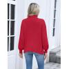 imageZeagoo Womens Turtleneck Sweater 2025 Fall Winter Chunky Knit Sweaters Casual Side Slit Pullover Jumper TopRed