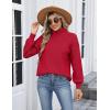 imageZeagoo Womens Turtleneck Sweater 2025 Fall Winter Chunky Knit Sweaters Casual Side Slit Pullover Jumper TopRed