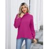 imageZeagoo Womens Turtleneck Sweater 2025 Fall Winter Chunky Knit Sweaters Casual Side Slit Pullover Jumper TopRose