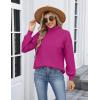 imageZeagoo Womens Turtleneck Sweater 2025 Fall Winter Chunky Knit Sweaters Casual Side Slit Pullover Jumper TopRose