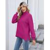 imageZeagoo Womens Turtleneck Sweater 2025 Fall Winter Chunky Knit Sweaters Casual Side Slit Pullover Jumper TopRose