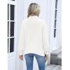 imageZeagoo Womens Turtleneck Sweater 2025 Fall Winter Chunky Knit Sweaters Casual Side Slit Pullover Jumper TopWhite