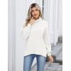 imageZeagoo Womens Turtleneck Sweater 2025 Fall Winter Chunky Knit Sweaters Casual Side Slit Pullover Jumper TopWhite
