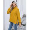 imageZeagoo Womens Turtleneck Sweater 2025 Fall Winter Chunky Knit Sweaters Casual Side Slit Pullover Jumper TopYellow