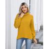 imageZeagoo Womens Turtleneck Sweater 2025 Fall Winter Chunky Knit Sweaters Casual Side Slit Pullover Jumper TopYellow