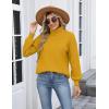 imageZeagoo Womens Turtleneck Sweater 2025 Fall Winter Chunky Knit Sweaters Casual Side Slit Pullover Jumper TopYellow