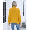 imageZeagoo Womens Turtleneck Sweater 2025 Fall Winter Chunky Knit Sweaters Casual Side Slit Pullover Jumper TopYellow