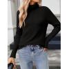 imageZeagoo Womens Turtleneck Sweater Fall Winter 2025 Long Sleeve Chunky Knitted Trendy Pullover TopsBlack