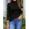 imageZeagoo Womens Turtleneck Sweater Fall Winter 2025 Long Sleeve Chunky Knitted Trendy Pullover TopsBlack