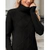 imageZeagoo Womens Turtleneck Sweater Fall Winter 2025 Long Sleeve Chunky Knitted Trendy Pullover TopsBlack