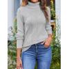 imageZeagoo Womens Turtleneck Sweater Fall Winter 2025 Long Sleeve Chunky Knitted Trendy Pullover TopsGray
