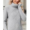 imageZeagoo Womens Turtleneck Sweater Fall Winter 2025 Long Sleeve Chunky Knitted Trendy Pullover TopsGray