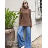 imageZeagoo Womens Turtleneck Sweater Fall Winter 2025 Long Sleeve Chunky Knitted Trendy Pullover TopsNutmeg