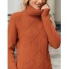imageZeagoo Womens Turtleneck Sweater Fall Winter 2025 Long Sleeve Chunky Knitted Trendy Pullover TopsRust Red