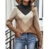 imageZeagoo Womens Turtleneck Sweater Fall Winter 2025 Long Sleeve Chunky Knitted Trendy Pullover TopsVbrown