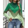 imageZeagoo Womens Turtleneck Sweater Fall Winter 2025 Long Sleeve Chunky Knitted Trendy Pullover TopsVgreen