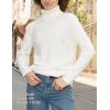 imageZeagoo Womens Turtleneck Sweater Fall Winter 2025 Long Sleeve Chunky Knitted Trendy Pullover TopsWhite
