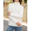 imageZeagoo Womens Turtleneck Sweater Fall Winter 2025 Long Sleeve Chunky Knitted Trendy Pullover TopsWhite