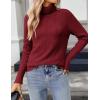 imageZeagoo Womens Turtleneck Sweater Fall Winter 2025 Long Sleeve Chunky Knitted Trendy Pullover TopsWine Red
