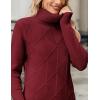 imageZeagoo Womens Turtleneck Sweater Fall Winter 2025 Long Sleeve Chunky Knitted Trendy Pullover TopsWine Red