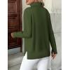 imageZeagoo Womens Turtleneck Sweater Long Sleeve Spilt Hem Casual Knit Pullover Chunky Fall Winter Jumper Top 2025Army Green