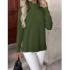 imageZeagoo Womens Turtleneck Sweater Long Sleeve Spilt Hem Casual Knit Pullover Chunky Fall Winter Jumper Top 2025Army Green