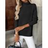 imageZeagoo Womens Turtleneck Sweater Long Sleeve Spilt Hem Casual Knit Pullover Chunky Fall Winter Jumper Top 2025Black